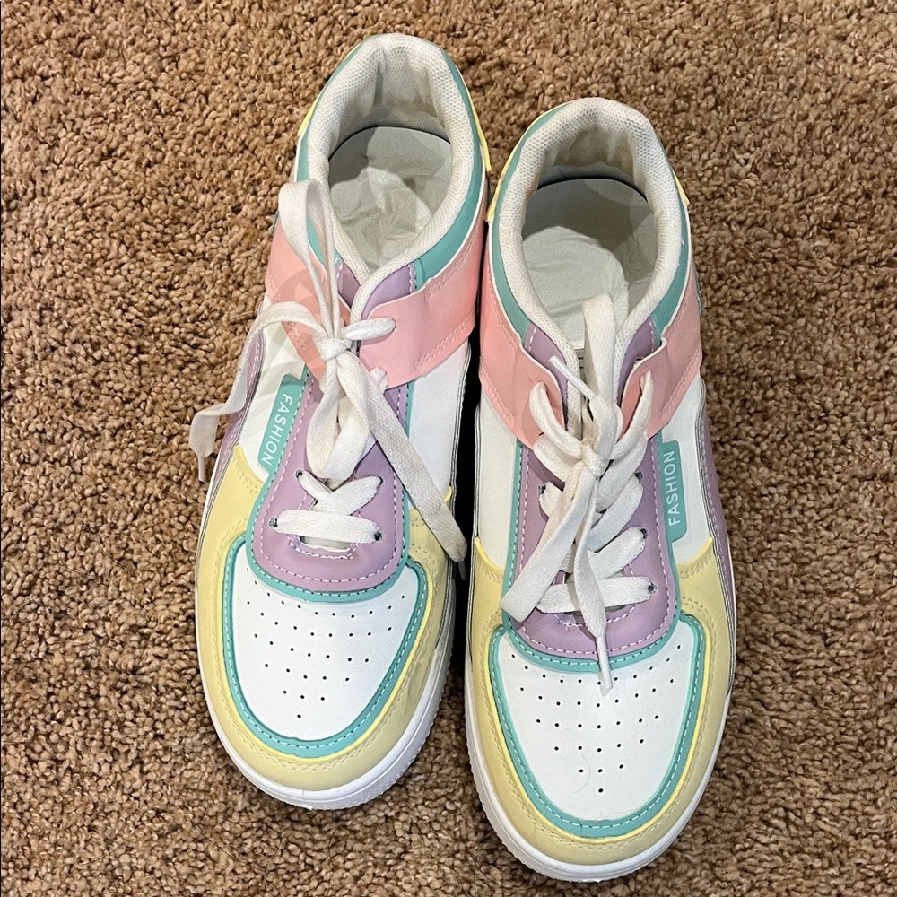 Colorful Pastel FASHION Sneakers- size 39